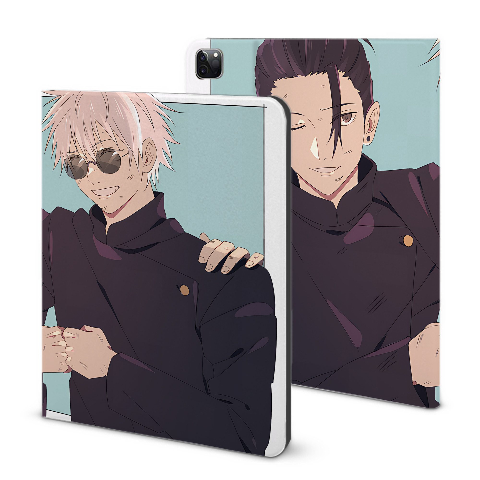 （画像用） 呪術廻戦 Jujutsu Kaisen IPad ケース ブック型 PUレザー TPU 耐衝撃 軽量 薄型 ペン収納なし 全面保護 IPad 各モデル対応